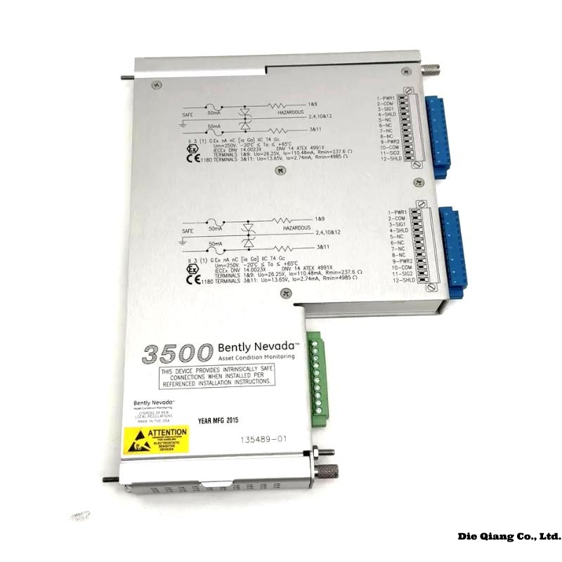 Bently Nevada 3500/42M-04-00 135489-01 Preamplifier Seismic Monitor I/O Module